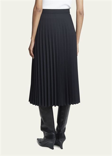 Givenchy Pleated Wool Midi Skirt 